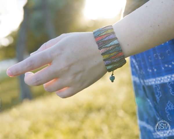 Brazalete ancho multicolor de triángulos - Imagen 3