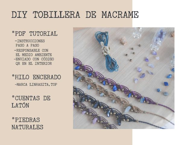 Kit DIY tobillera piedras naturales - Imagen 2