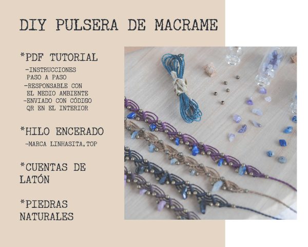 Kit DIY pulsera con piedras chips naturales - Imagen 2