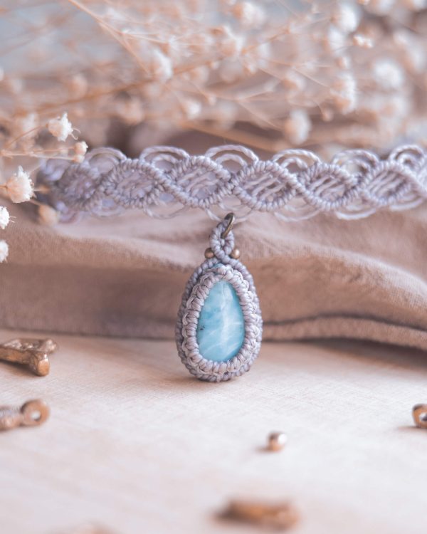 Gargantilla Larimar gris oscuro