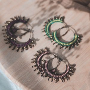 Pendientes de aro macrame