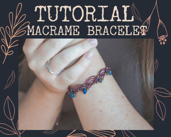 Tutorial pulsera macramé con piedras chips naturales Aisha Creations.