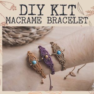 Kit DIY pulsera con piedra natural de macrame