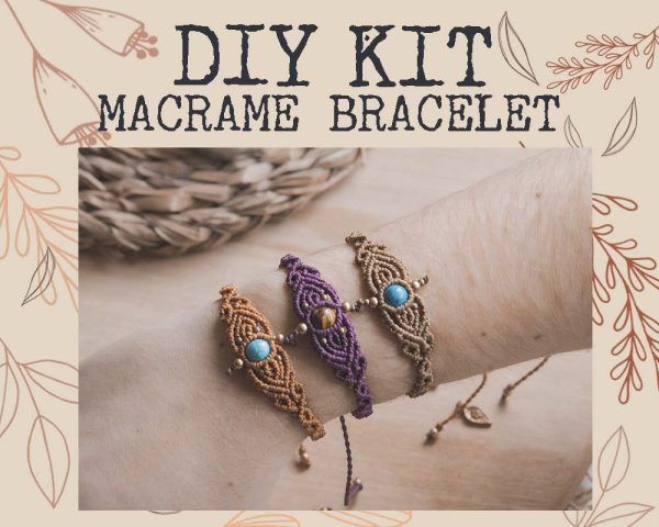 Kit DIY pulsera con piedra natural de macrame